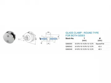 Zamak Round Double Side Glass Clamp