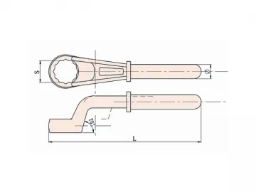 164A Non Sparking Ring Wrench for Extension Bar