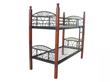 Metal Bunk Bed (With Wood Posts)