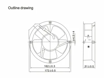 Φ172x51mm AC Axial Fan