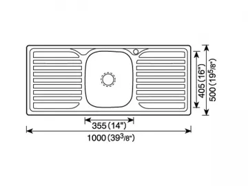 Single Bowl Double Drainer Sink