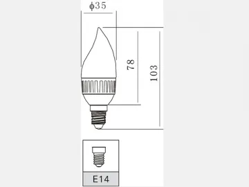 Aluminum Candle 3W LED Bulb Light