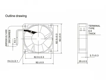 92x92x25mm AC Axial Fan