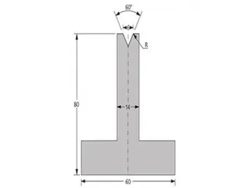 60° Dies, H=80mm, Amada Press Brake Tooling