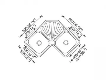 Double Bowl Single Drainer Sink