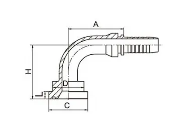 87391 SAE 3000 PSI Flange, 90° Elbow