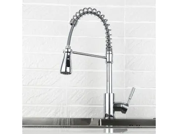 Single hole pull down kitchen faucet with spring load  SW-KF002