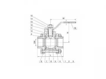 3PC Screwed Ball Valve